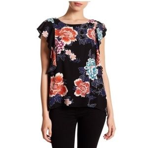 14th & Union Sleeveless Cascade Print Top